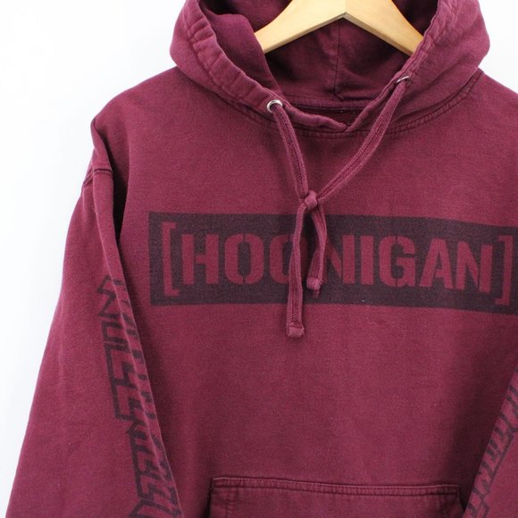 HOONIGAN Hoodie Sweatshirt Unisex Red Pullover Long Sleeve Big Graphic Medium - Picture 6 of 10